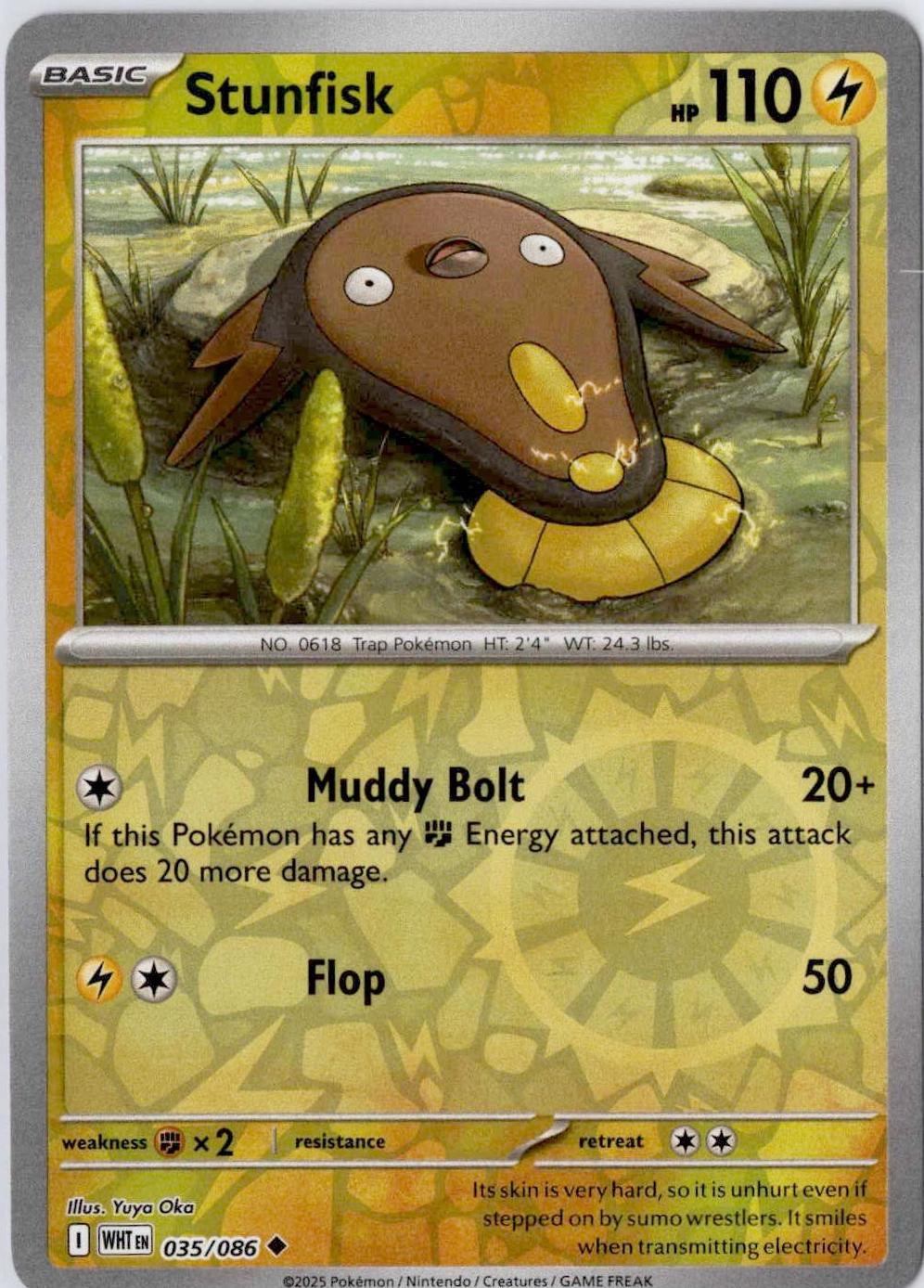 White Flare Stunfisk [Reverse] Pokémon card